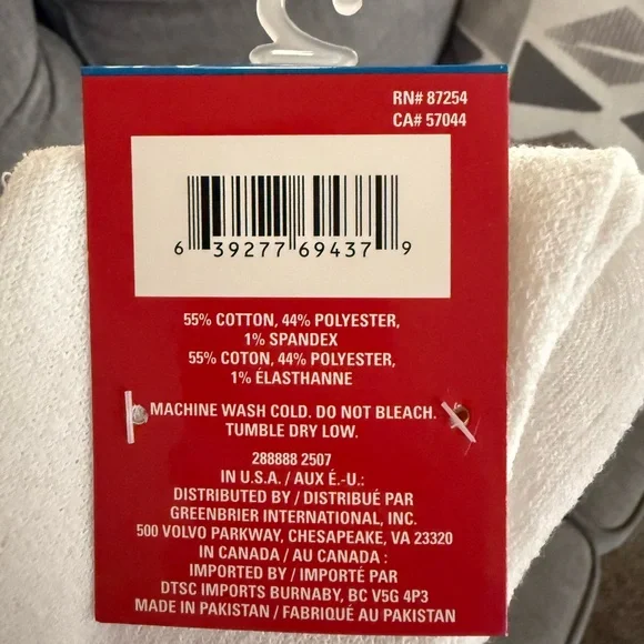 NWT  Crew Socks - Snow White/ 10 pairs - Picture 2 of 3